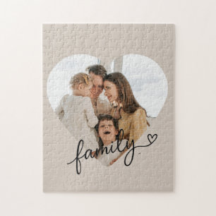 Heart Photo Family Puzzle – Personalised Gift