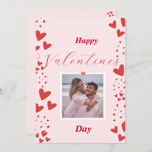 Heart Photo Frame Valentines Day Gift Card (Front/Back)