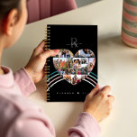 Heart Photo Grid Collage Layout Rainbow Monogram Planner<br><div class="desc">Modern heart photo grid collage photo planner featuring multiple photo templates to add your favourite photo memories. Add your name along with your monogram. Fun pink and blue rainbow is added behind the photo heart collage. The reverse side features multiple heart photos as well as a fun rainbow design pattern....</div>