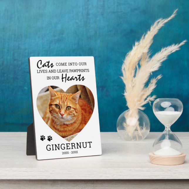 Heart Photo | Pawprints in Our Hearts Pet Memorial Plaque (Side)