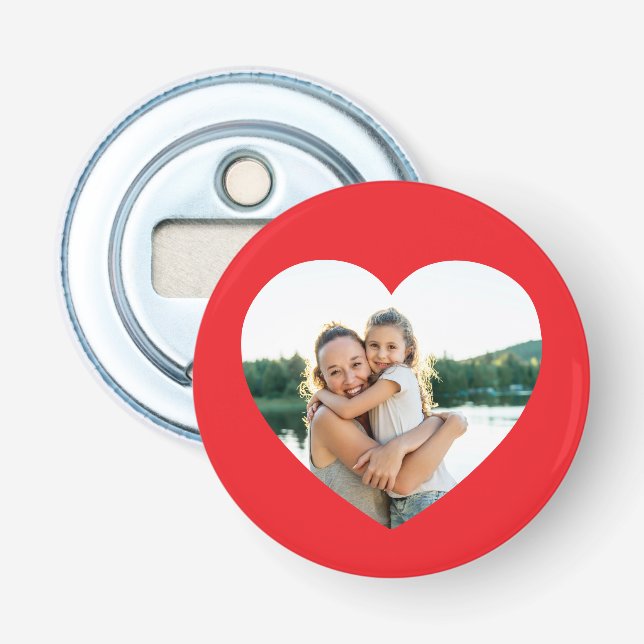 Heart Photo Red Bottle Opener (Front)