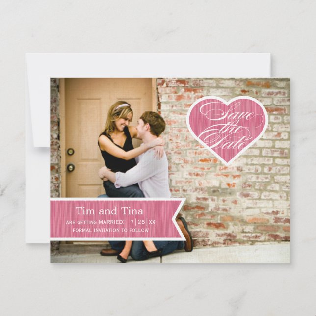 Heart  |  Photo Save the Date Announcement (Front)