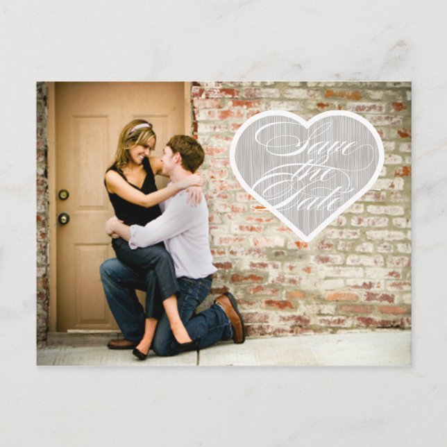 Heart  |  Photo Save the Date Postcard (Front)