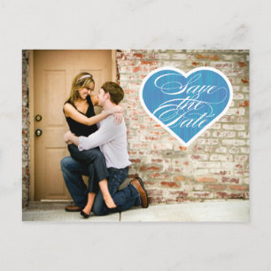 Heart Photo Save the Date Postcard