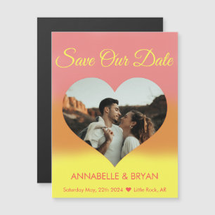 Heart Photo Sunrise Save the Date Magnetic Invitation