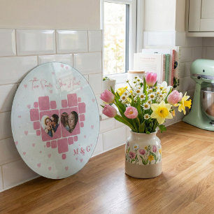 Heart Photo with Custom Pictures & Monogram Cutting Board