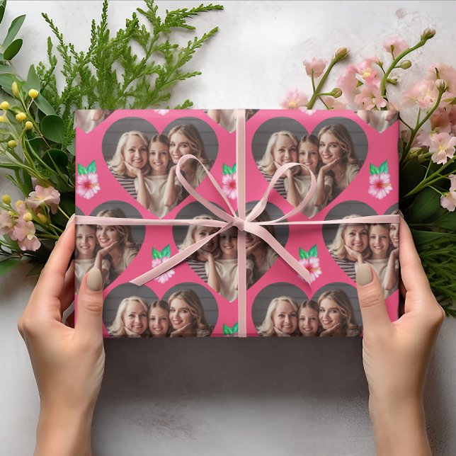 Heart Photo Wrapping Paper Sheets (Celebrate someone special with this personalized heart photo wrapping paper! )