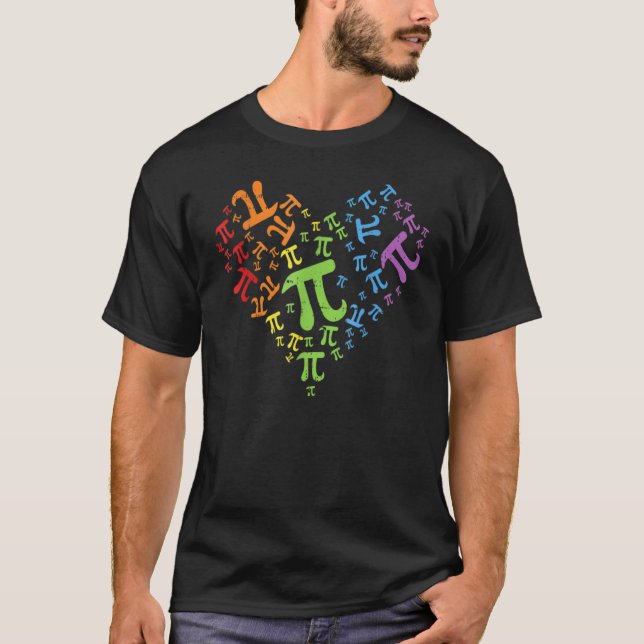 Heart Pi Day Funny Graphic Math Teacher For Women  T-Shirt (Front)