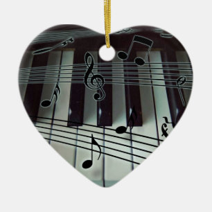 Heart Piano Keyboard Ornament