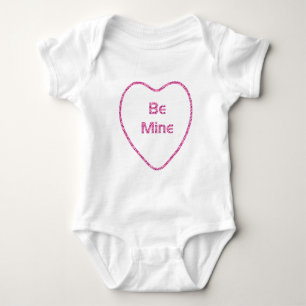 Heart Pink Diamond Glitter :: Be Mine Design Baby Bodysuit