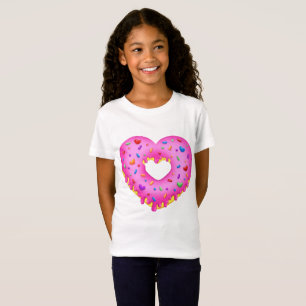Heart Pink Doughnut with rainbow sprinkles T-Shirt
