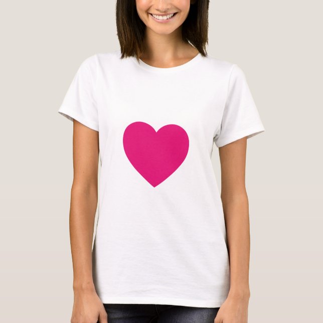 Heart Pink Fitted Tee Shirt (Front)