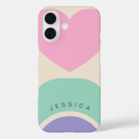 Heart Pink Green Purple Shaped Personalised Name