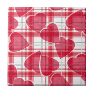 Heart plaid tile