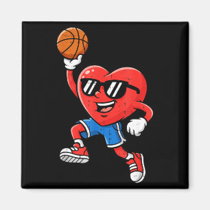 Heart Play Basketball Valentines Day For Teen Boys Magnet
