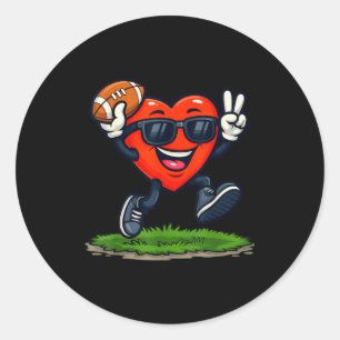 Heart Playing American Football Rugby Valentine Me Classic Round Sticker