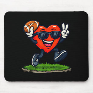 Heart Playing American Football Rugby Valentine Me Mouse Mat