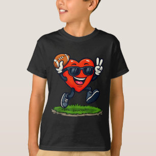 Heart Playing American Football Rugby Valentine Me T-Shirt