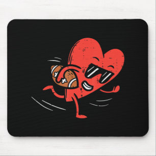 Heart Playing American Football Valentines Day Spo Mouse Mat