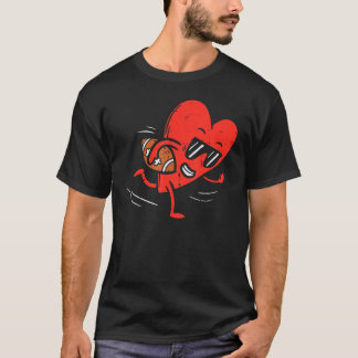 Heart Playing American Football Valentines Day Spo T-Shirt