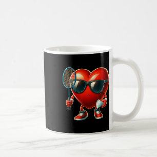 Heart Playing Badminton Valentines Day Valentine M Coffee Mug