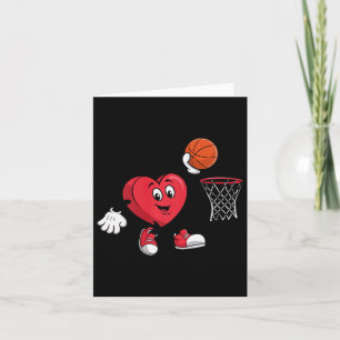 Heart Playing Basketball Valentine's Day For Sport Card