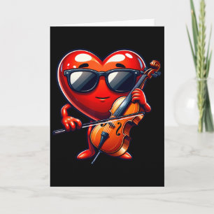 Heart Playing Cello Valentines Day Valentine Men W Card