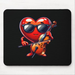 Heart Playing Cello Valentines Day Valentine Men W Mouse Mat