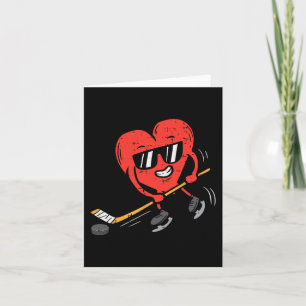 Heart Playing Ice Hockey Valentines Day Love Sport Card