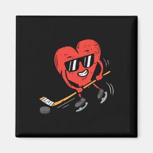 Heart Playing Ice Hockey Valentines Day Love Sport Magnet