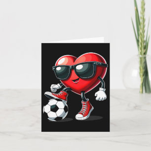 Heart Playing Soccer Valentines Day  Card