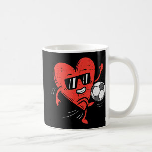 Heart Playing Soccer Valentines Day Football Girls Coffee Mug