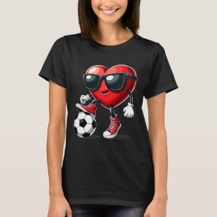 Heart Playing Soccer Valentines Day  T-Shirt