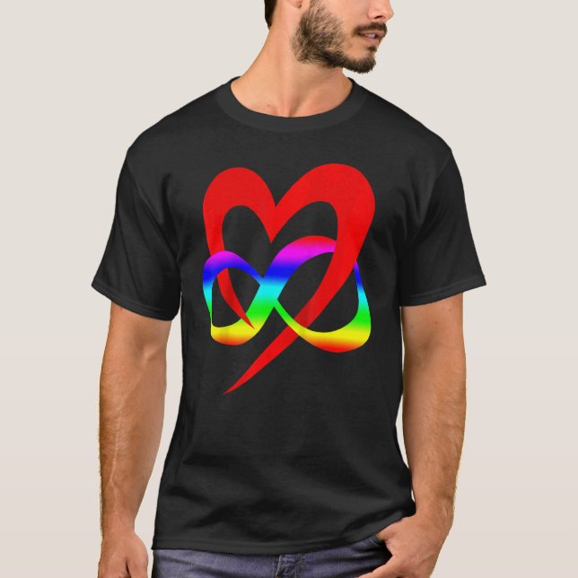 Heart Polyamory Symbol LGBT Flag Colour Pride Love T-Shirt (Front)