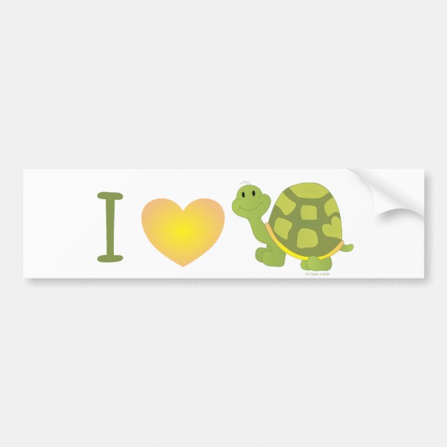 Heart Pop Turtle Bumper Sticker (Front)