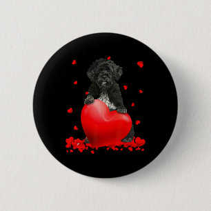 Heart Portuguese Water Dog Dog Lover Christmas Val 6 Cm Round Badge