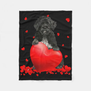 Heart Portuguese Water Dog Dog Lover Christmas Val Fleece Blanket