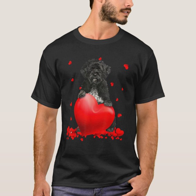 Heart Portuguese Water Dog Dog Lover Christmas Val T-Shirt (Front)