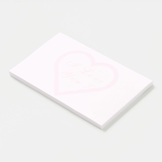 Heart Post it Notes - I Love You - Custom Text (Angled)