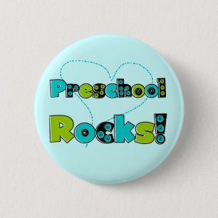 Heart Preschool Rocks Tshirts and Gifts 6 Cm Round Badge