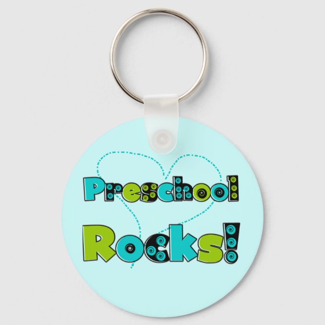Heart Preschool Rocks Tshirts and Gifts Key Ring (Front)