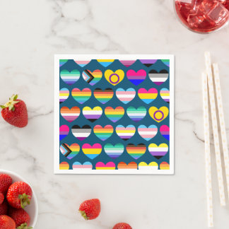 Heart Pride Flags  Napkin