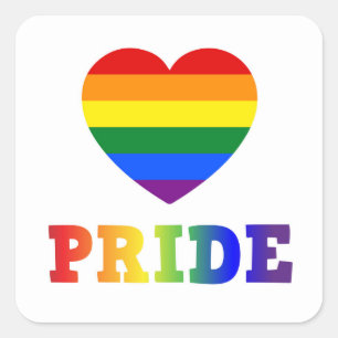 Heart Pride Square Sticker