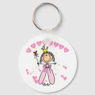 Heart Princess Stick Figure Tshirts and Gifts Key Ring