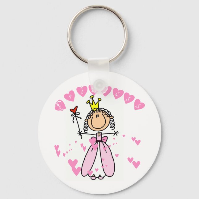 Heart Princess Stick Figure Tshirts and Gifts Key Ring (Front)