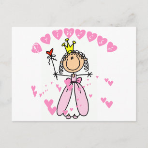 Heart Princess Stick Figure Tshirts and Gifts Postcard