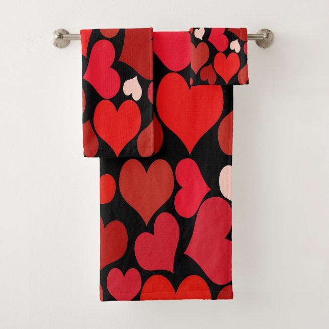 Heart Print Bath Towel Set (Insitu)