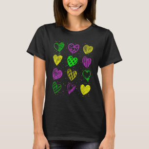 Heart Print Mardi Gras Cute Mardi Gras Party 2 T-Shirt