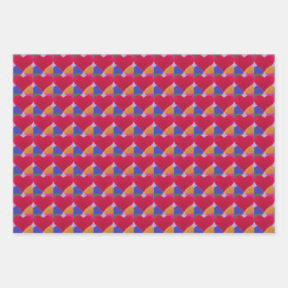 Heart Print Wrapping Paper Sheet