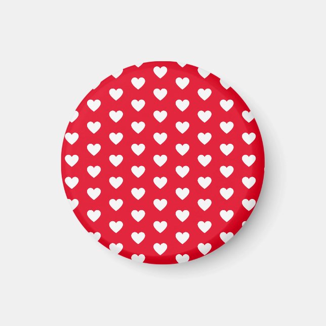 Heart printed red and white magnet (Front)